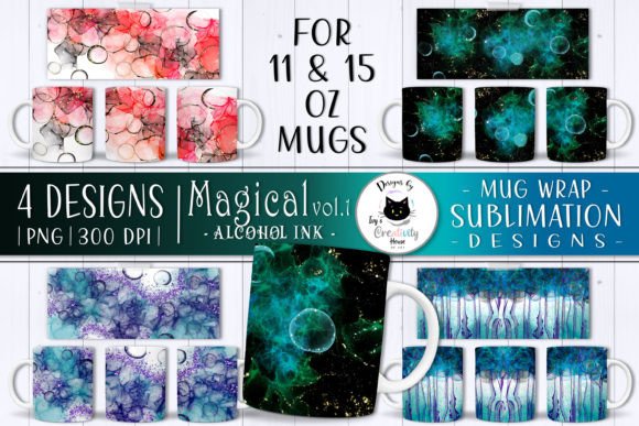 Abstract Alcohol Ink Mug Wrap Bundle