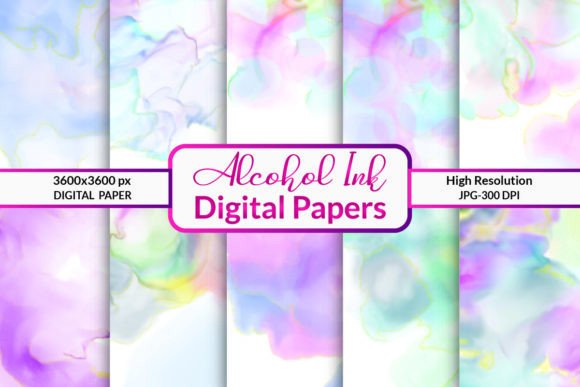 Alcohol Ink Digital Papers for Creators