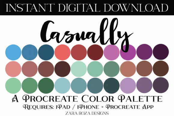 Casually Procreate Color Palette Guide