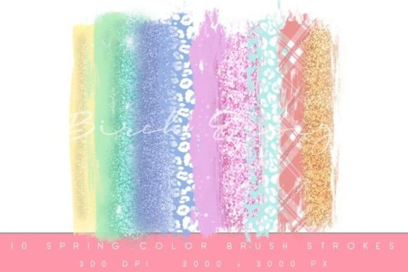 Enhancing Your Creative Projects with a Spring Colors Set of 10 Brush Strokes