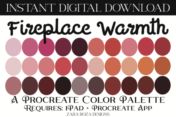 Fireplace Warmth Procreate Color Palette: A Digital Artist's Guide to Cozy Creativity