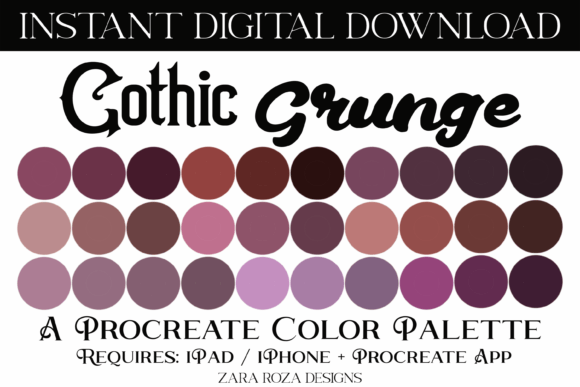 Gothic Grunge Procreate Color Palette: Mastering the Intersection of Dark Aesthetics and Pastel Softness