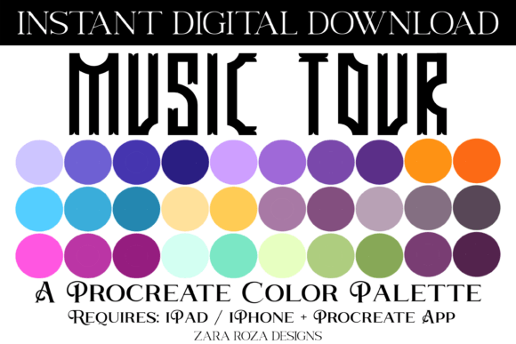 Music Tour Procreate Color Palette Evaluation