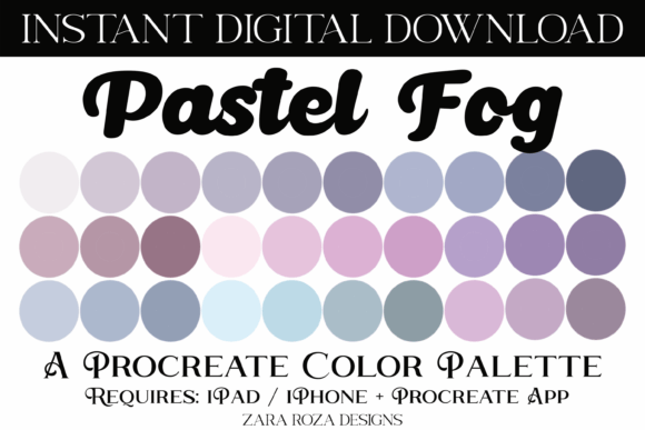 Pastel Fog Procreate Color Palette: Soft Tones for Digital Creativity