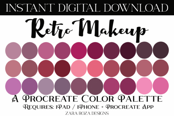 Retro Makeup Procreate Color Palette