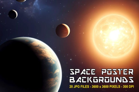 Space Poster Backgrounds for Print & Digital
