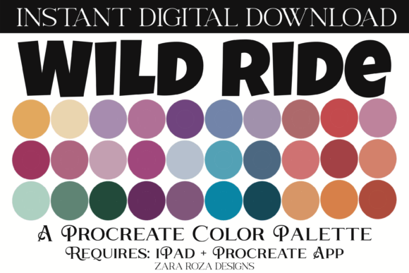 Wild Ride Procreate Color Palette: A Vibrant Toolkit for Digital Artists